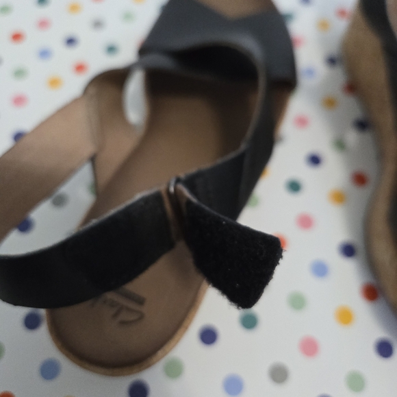 Clarks Collection Soft Cushion Stasha Hale Comf Platform Wedge Sandal 10 Black - Picture 8 of 10